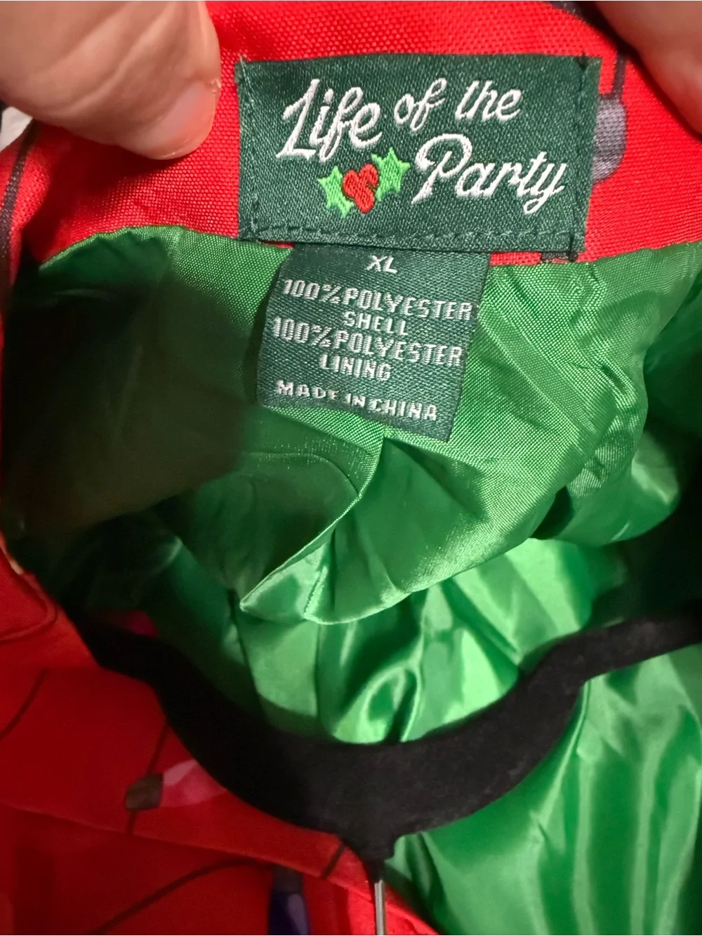 Life of the Party Light-Up Christmas Lights Print Blazer XL Holiday Suit Jacket